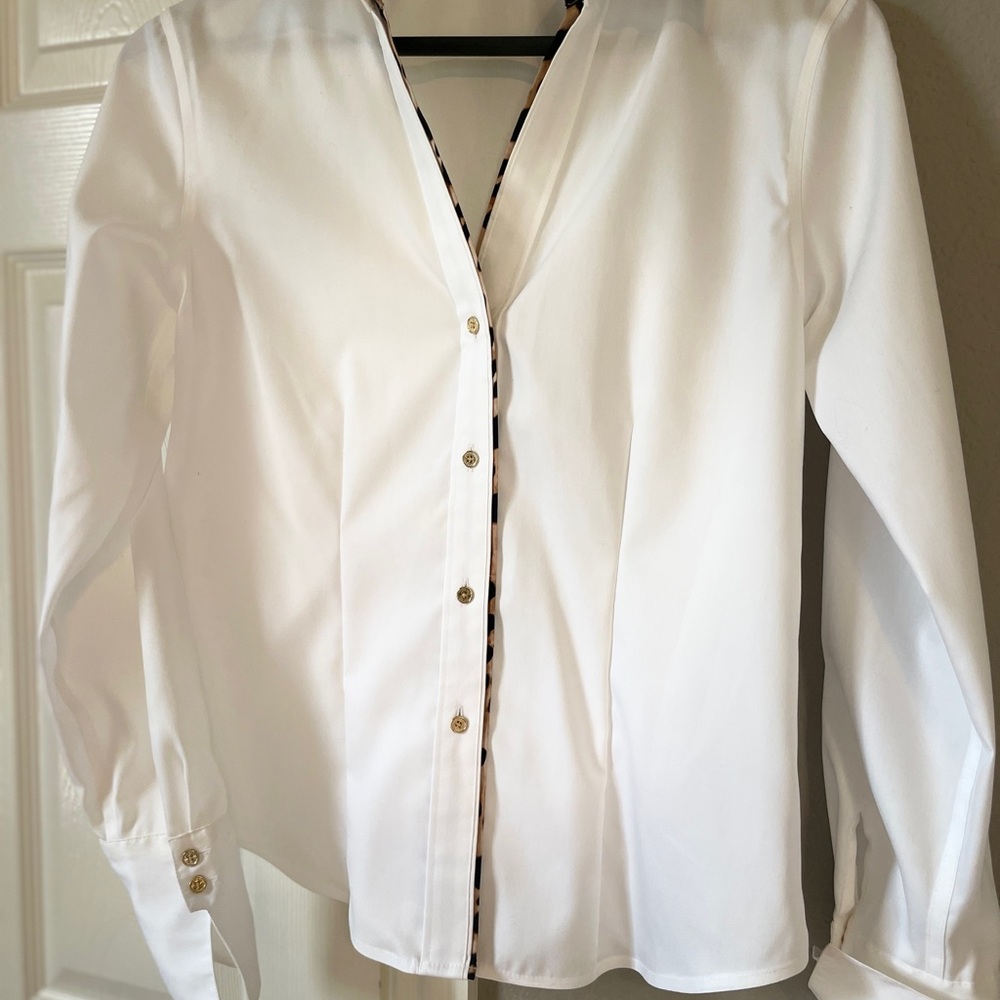 Calvin Klein White Long Sleeve Button Down Shirt